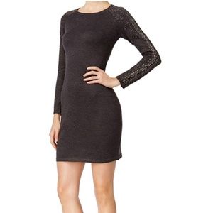 NEW Calvin Klein Studded Ribbed Trim Sweaterdress